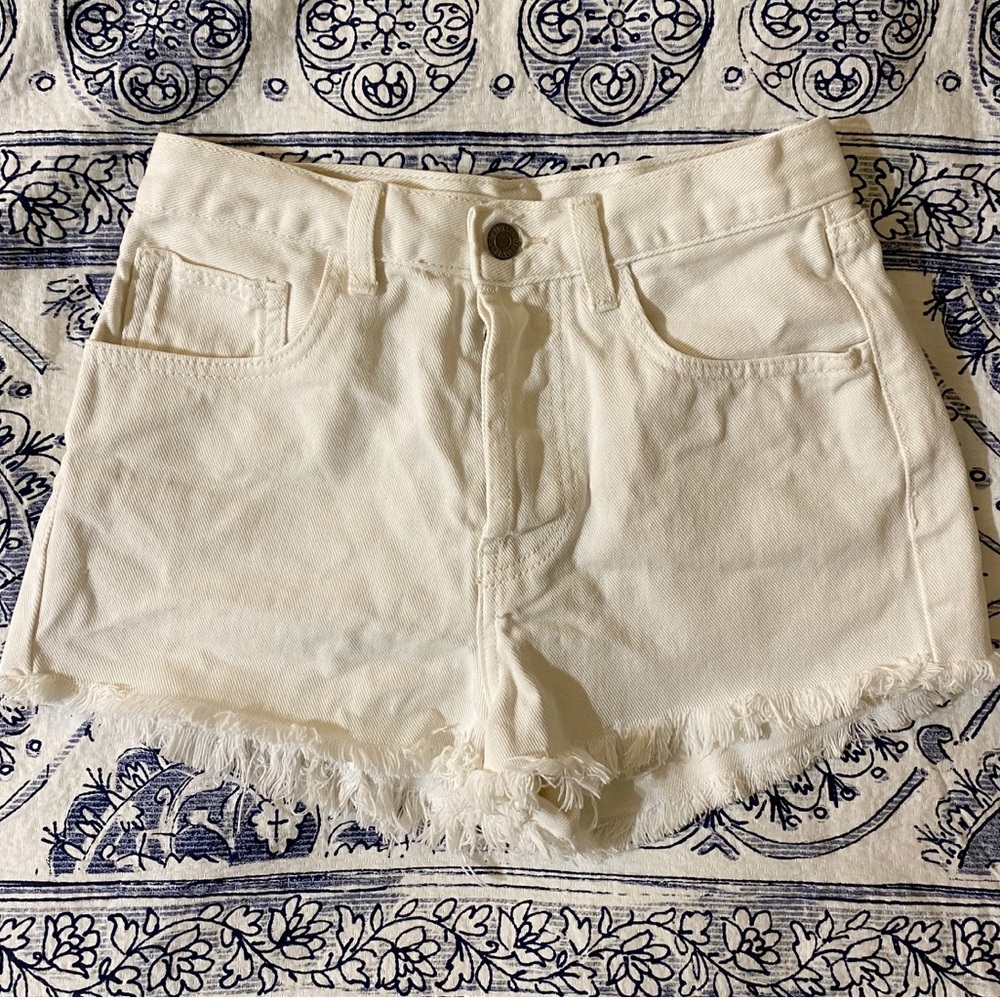 Brandy Melville White Denim Shorts